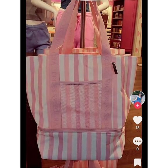 Victorias Secret Pink Beach Cooler Travel Bag - Picture 6 of 9